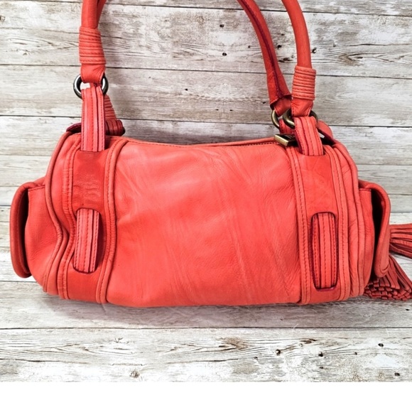 🍊RARE MARC JACOBS 🍊 Coral Ultra Soft Leather Satchel bag - Picture 10 of 13